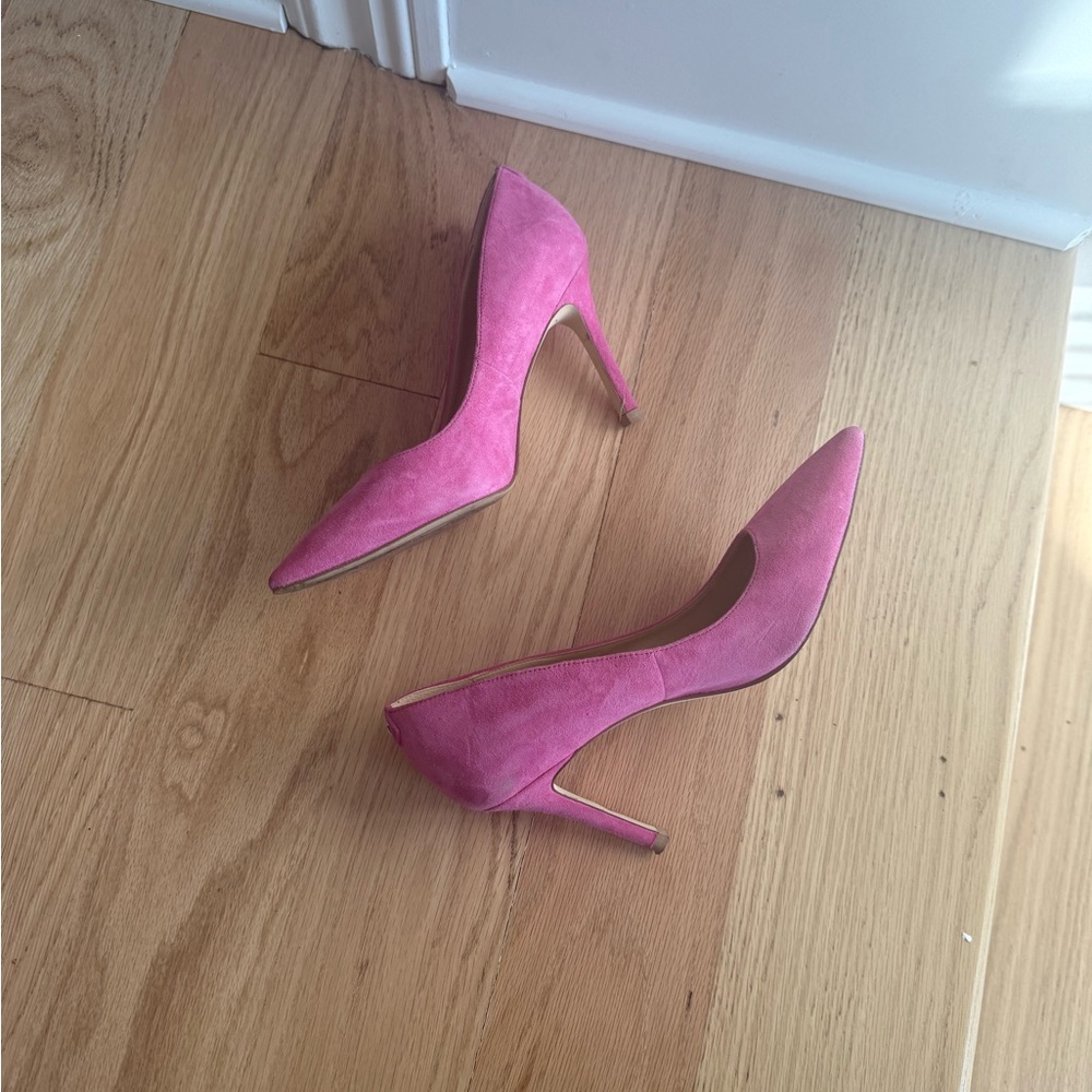 Sam Edelman HAZEL POINTED TOE PUMP size 7 Confetti Pink Suede - Picture 8 of 8